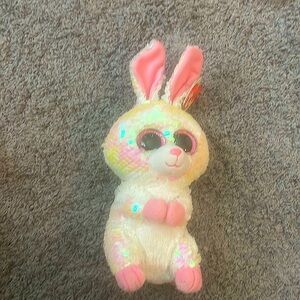 Sequin bunny rabbit Bonnie cute ty plush pink shiny